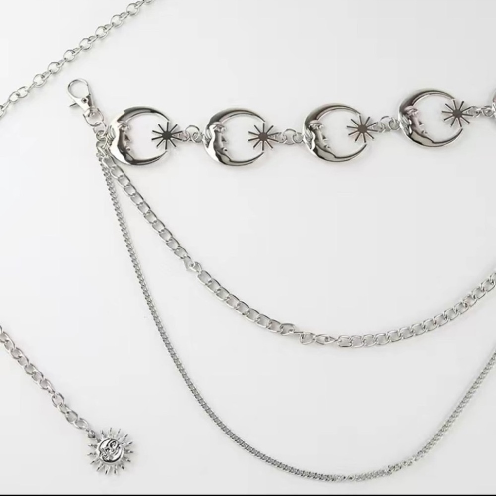 Silver Moon Sun Celestial Chain Belt - Picture 3 of 4